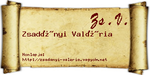 Zsadányi Valéria névjegykártya