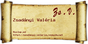 Zsadányi Valéria névjegykártya